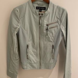 BLANC NOIR Light Blue Moto Jacket